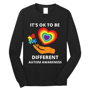 autism awareness its ok to be different Long Sleeve Shirt