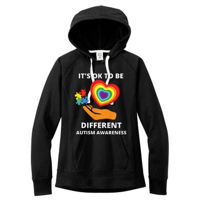 autism awareness its ok to be different Women's Fleece Hoodie