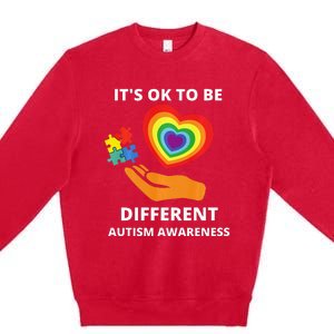 autism awareness its ok to be different Premium Crewneck Sweatshirt