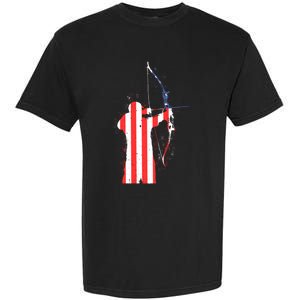 Archery Archer Independence Day Bow Bowhunter Patriotic Gift Garment-Dyed Heavyweight T-Shirt