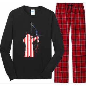 Archery Archer Independence Day Bow Bowhunter Patriotic Gift Long Sleeve Pajama Set