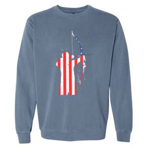 Archery Archer Independence Day Bow Bowhunter Patriotic Gift Garment-Dyed Sweatshirt