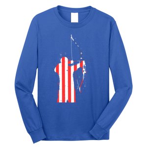 Archery Archer Independence Day Bow Bowhunter Patriotic Gift Long Sleeve Shirt