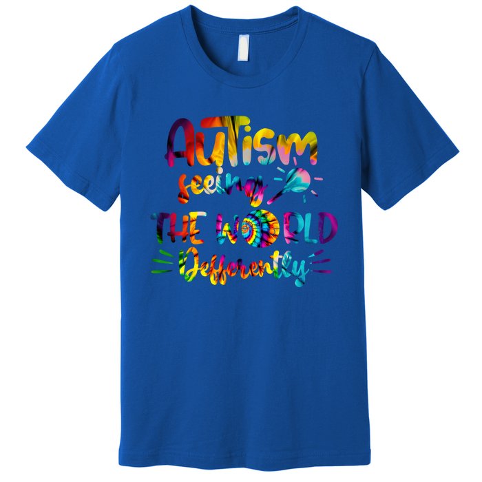 Autism Awareness Inspirational Quote Tie Dye Unity Meaningful Gift Premium T-Shirt