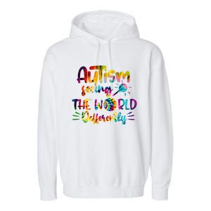 Autism Awareness Inspirational Quote Tie Dye Unity Meaningful Gift Garment-Dyed Fleece Hoodie