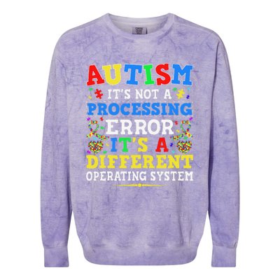 Autism Awareness It's A Different Operating System Gift Colorblast Crewneck Sweatshirt