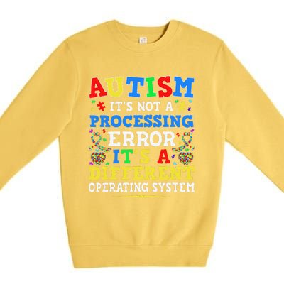 Autism Awareness It's A Different Operating System Gift Premium Crewneck Sweatshirt