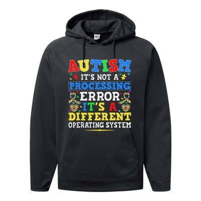 Autism Awareness It's A Different Operating System Gift Performance Fleece Hoodie