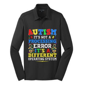 Autism Awareness It's A Different Operating System Gift Silk Touch Performance Long Sleeve Polo