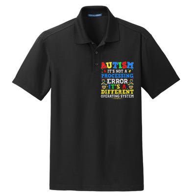 Autism Awareness It's A Different Operating System Gift Dry Zone Grid Polo