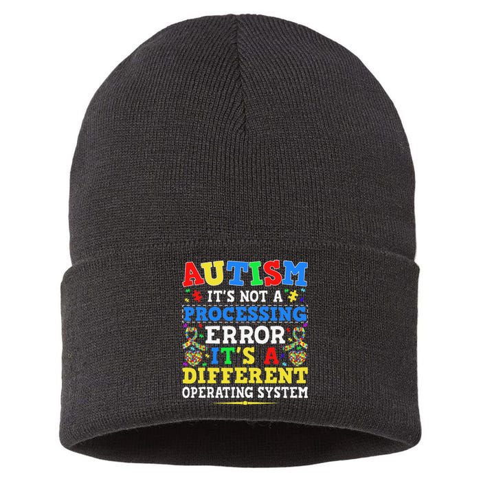 Autism Awareness It's A Different Operating System Gift Sustainable Knit Beanie