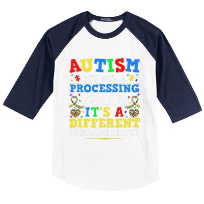 Autism Awareness It's A Different Operating System Gift Baseball Sleeve Shirt