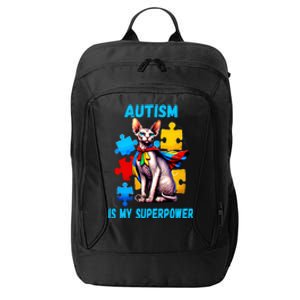 Autism Awareness Is My Superpower Cat Meaningful Gift City Backpack