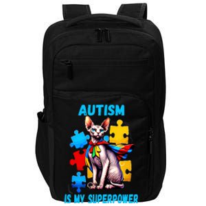 Autism Awareness Is My Superpower Cat Meaningful Gift Impact Tech Backpack