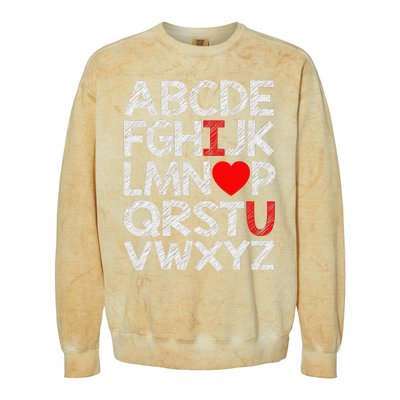 Alphabet ABC I Love You Valentines Day Heart Colorblast Crewneck Sweatshirt