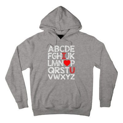 Alphabet ABC I Love You Valentines Day Heart Tall Hoodie