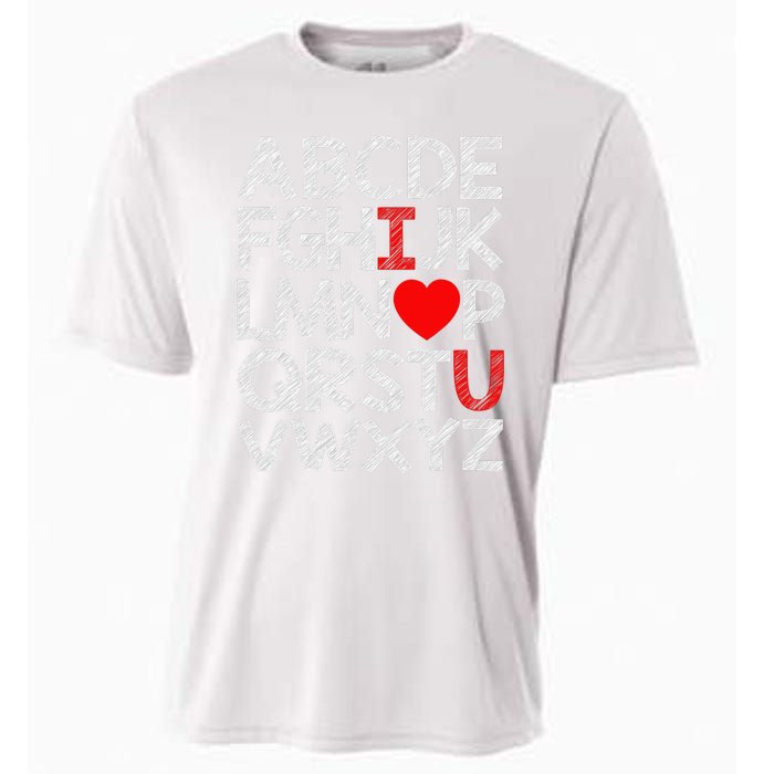 Alphabet ABC I Love You Valentines Day Heart Cooling Performance Crew T-Shirt