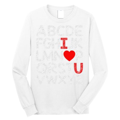 Alphabet ABC I Love You Valentines Day Heart Long Sleeve Shirt