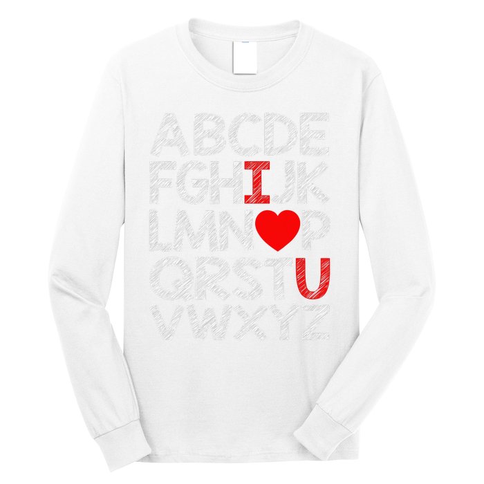 Alphabet ABC I Love You Valentines Day Heart Long Sleeve Shirt