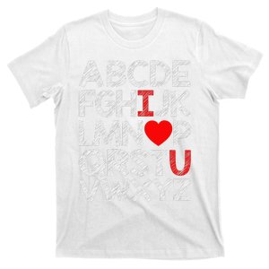 Alphabet ABC I Love You Valentines Day Heart T-Shirt