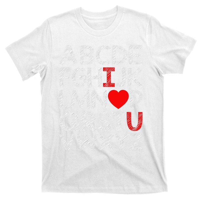 Alphabet ABC I Love You Valentines Day Heart T-Shirt