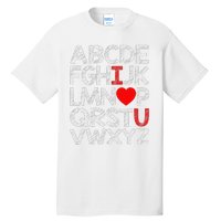 Alphabet ABC I Love You Valentines Day Heart Tall T-Shirt