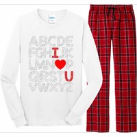 Alphabet ABC I Love You Valentines Day Heart Long Sleeve Pajama Set