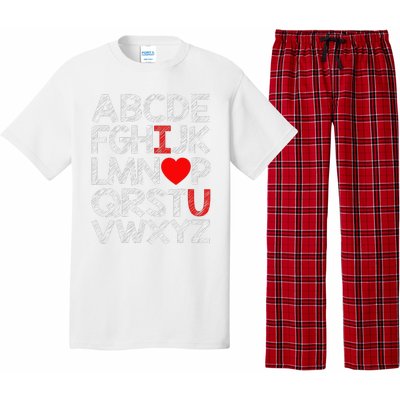 Alphabet ABC I Love You Valentines Day Heart Pajama Set