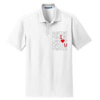 Alphabet ABC I Love You Valentines Day Heart Dry Zone Grid Polo