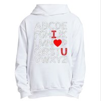 Alphabet ABC I Love You Valentines Day Heart Urban Pullover Hoodie