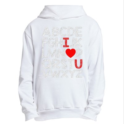 Alphabet ABC I Love You Valentines Day Heart Urban Pullover Hoodie