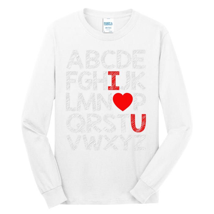 Alphabet ABC I Love You Valentines Day Heart Tall Long Sleeve T-Shirt