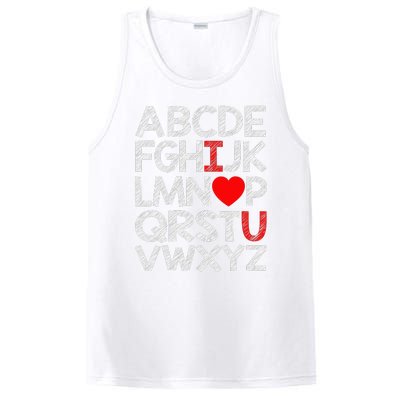 Alphabet ABC I Love You Valentines Day Heart PosiCharge Competitor Tank