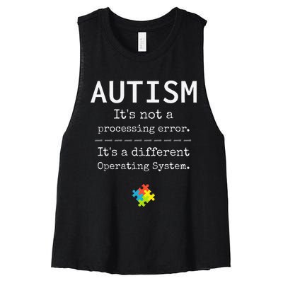 Autism Awareness It's A Different Operating System Women's Racerback Cropped Tank