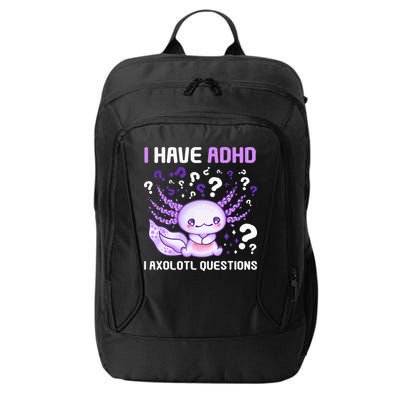 Adhd Awareness I Axolotol Questions City Backpack