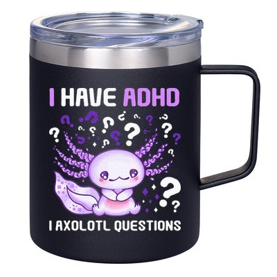 Adhd Awareness I Axolotol Questions 12oz Stainless Steel Coffee Mug