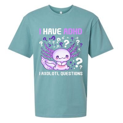 Adhd Awareness I Axolotol Questions Sueded Cloud Jersey T-Shirt