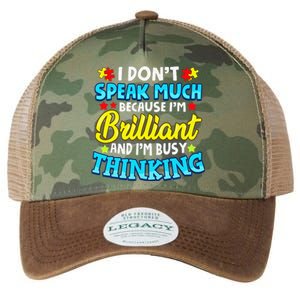 Autism Awareness I Don't Speak Much Because I'm Brilliant Legacy Tie Dye Trucker Hat