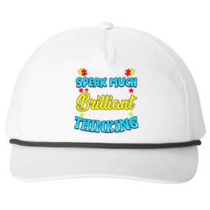 Autism Awareness I Don't Speak Much Because I'm Brilliant Snapback Five-Panel Rope Hat