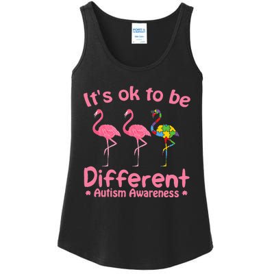 Autism Awareness Its Ok To Be Different Flamigo Ladies Essential Tank