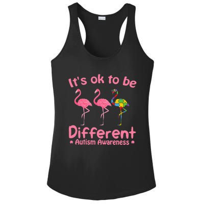 Autism Awareness Its Ok To Be Different Flamigo Ladies PosiCharge Competitor Racerback Tank