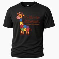 Autism Awareness ItS Ok To Be Different With Giraffe Cute Gift Cooling Performance Crew T-Shirt