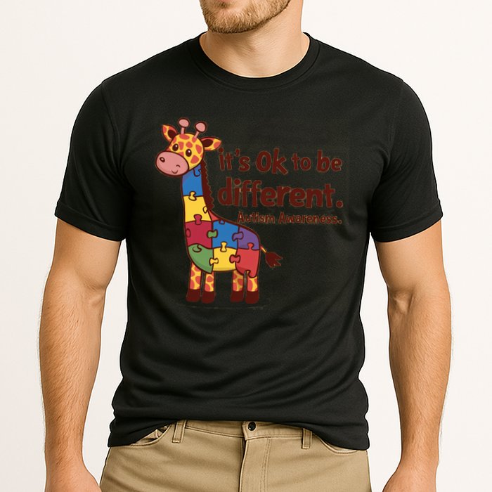 Autism Awareness ItS Ok To Be Different With Giraffe Cute Gift Cooling Performance Crew T-Shirt