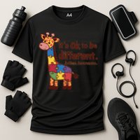Autism Awareness ItS Ok To Be Different With Giraffe Cute Gift Cooling Performance Crew T-Shirt