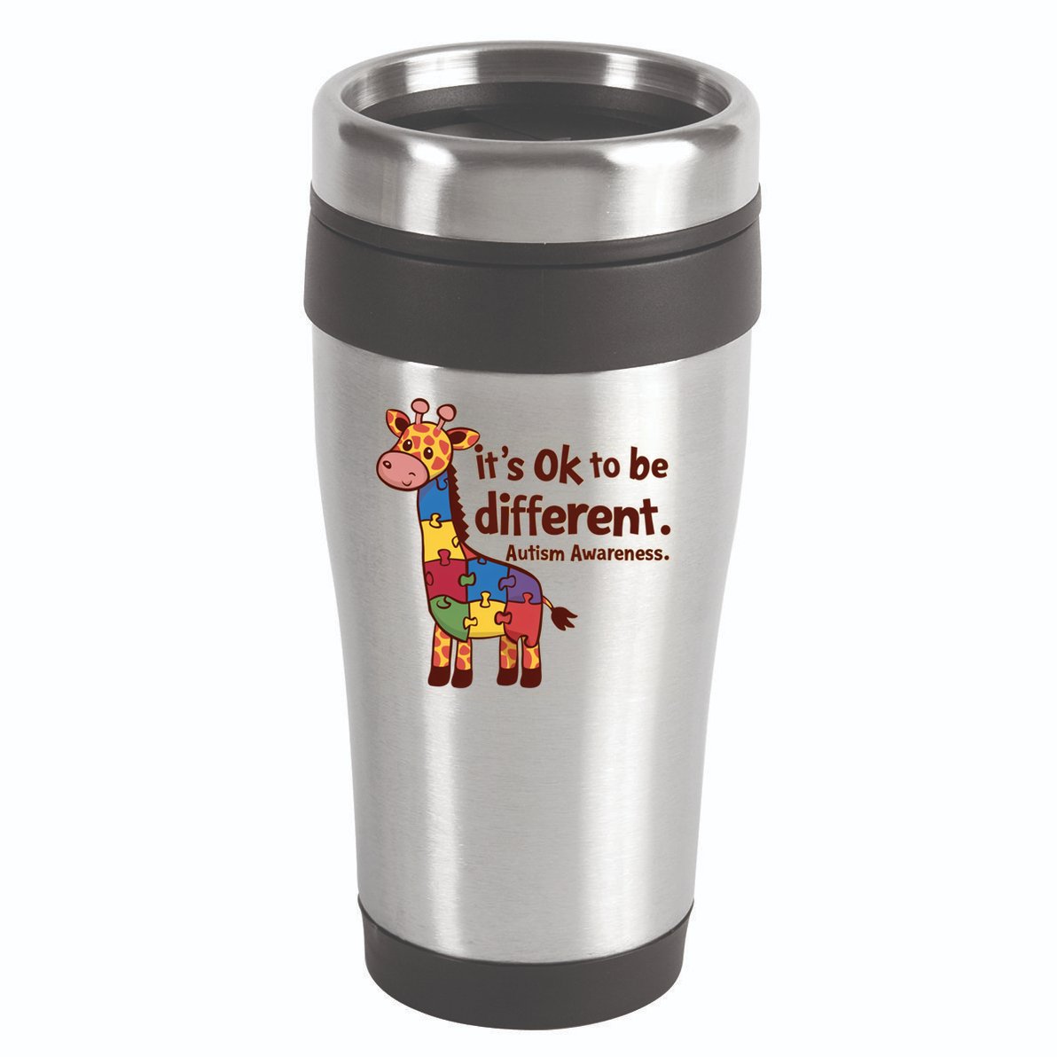 Autism Awareness ItS Ok To Be Different With Giraffe Cute Gift 16oz Travel Tumbler