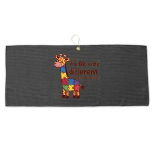 Autism Awareness ItS Ok To Be Different With Giraffe Cute Gift Large Microfiber Waffle Golf Towel