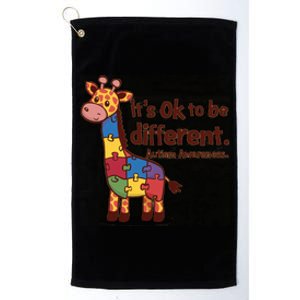 Autism Awareness ItS Ok To Be Different With Giraffe Cute Gift Platinum Collection Golf Towel