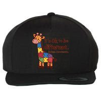 Autism Awareness ItS Ok To Be Different With Giraffe Cute Gift Wool Snapback Cap