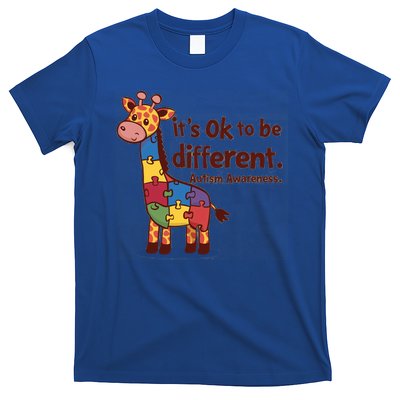 Autism Awareness ItS Ok To Be Different With Giraffe Cute Gift T-Shirt
