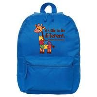 Autism Awareness ItS Ok To Be Different With Giraffe Cute Gift 16 in Basic Backpack